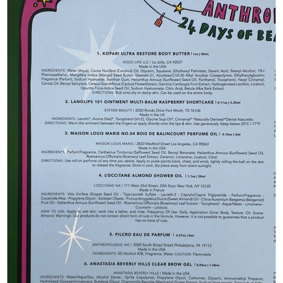 Anthropologie The 24 Days of Beauty Advent Calendar 2025 Edition Premium Samples - Picture 9 of 14